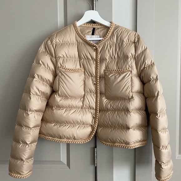 Moncler women Gencay Braided Trim Short Down Jacket 4 XL quiet luxury minimal - Picture 3 of 9